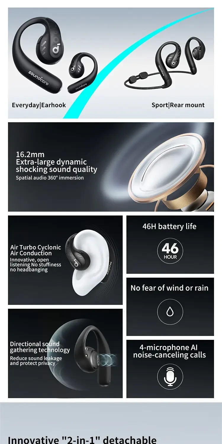 Soundcore AeroFit Pro Wireless Earbuds  Open-Ear Comfort for Running & Everyday