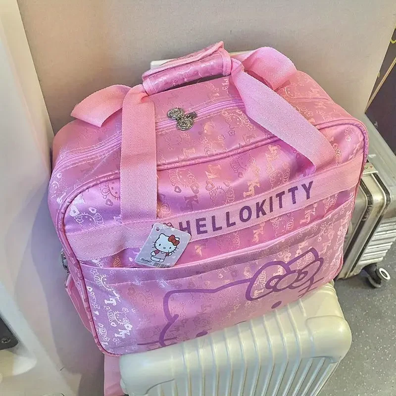 Sanrio Hello Kitty Large-Capacity Travel Luggage Bag Oxford Cloth, Pink