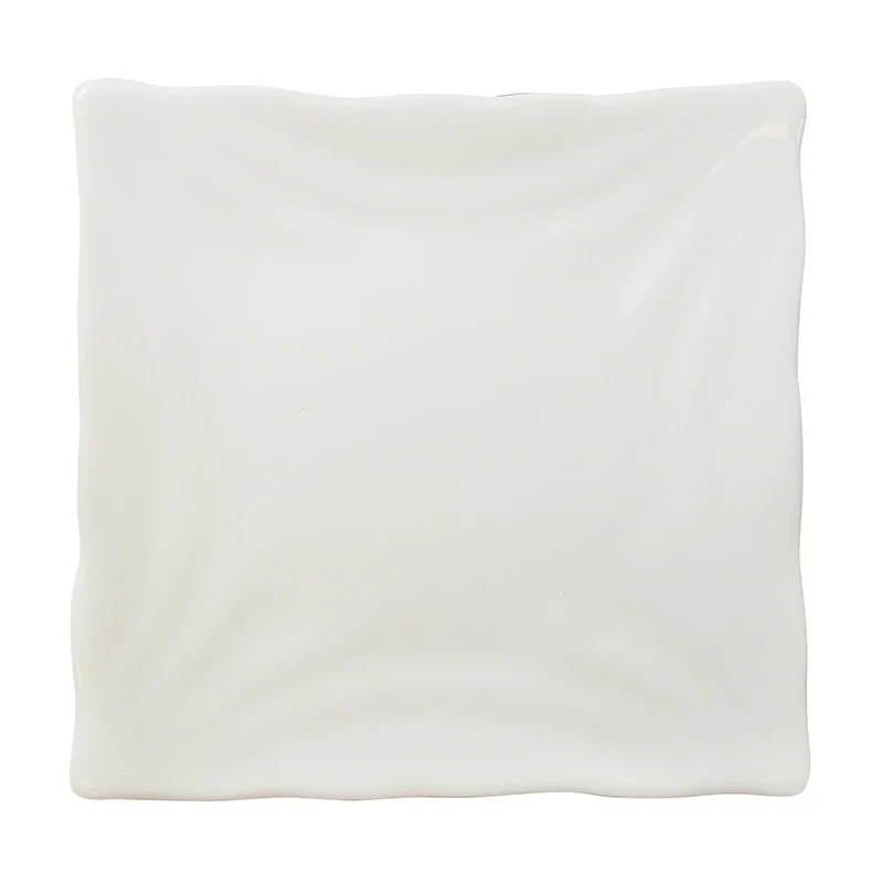 Crockery Square Platter White 6"