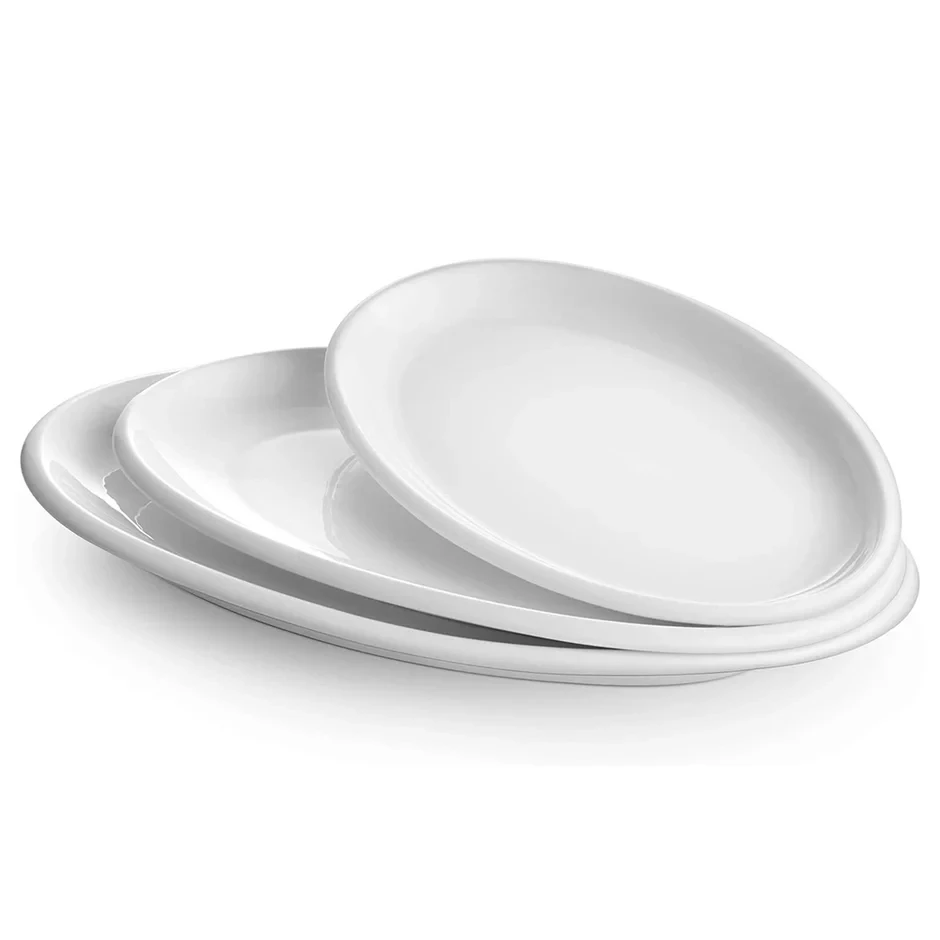 Crockery Plate Oval White 6"