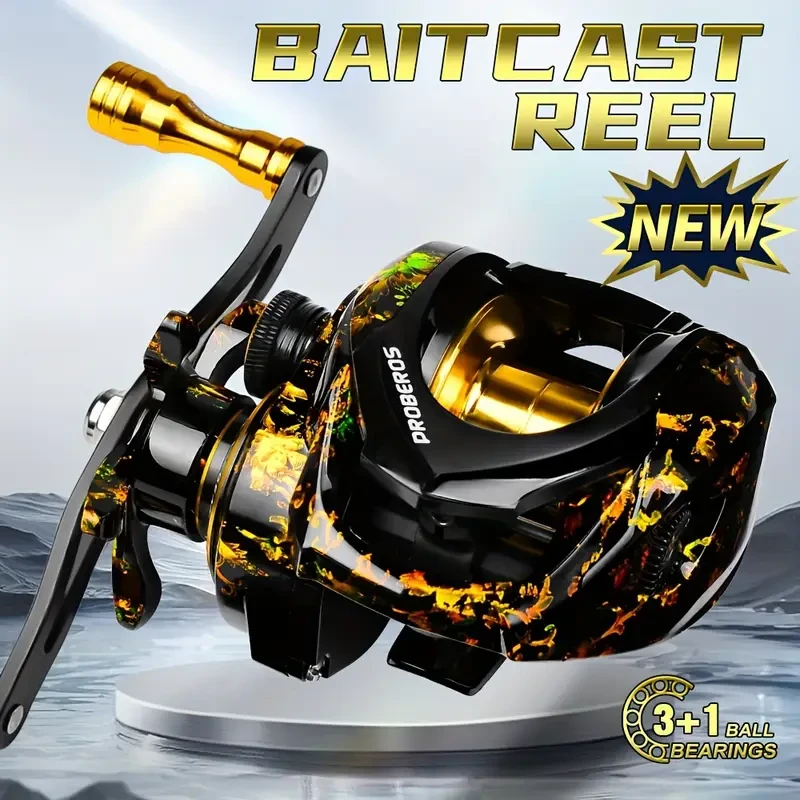 PROBEROS High-Speed Baitcast Reel 7.2:1, 8 kg Max Drag, Aluminum Spool, Magnetic Brake (Ambidextrous)