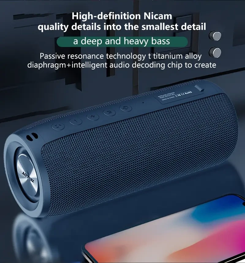 ZEALOT S51 Portable Wireless Speaker Dual Pairing, 10-Hour Playtime, Booming Bass (Type-C Charging)