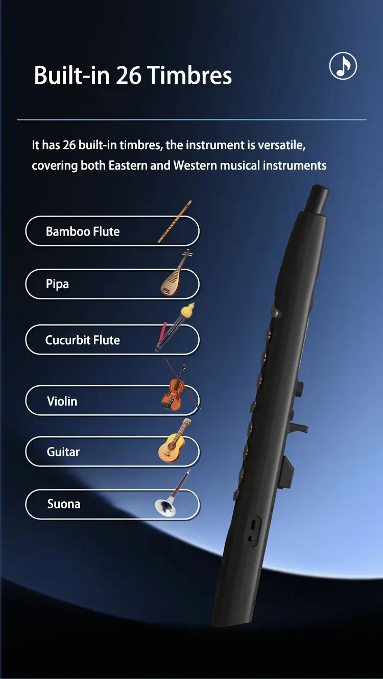 SUNRISE MELODY M1 EWI  Portable Digital Wind Instrument (26 Timbres, 5 Octaves, USB-C Rechargeable)