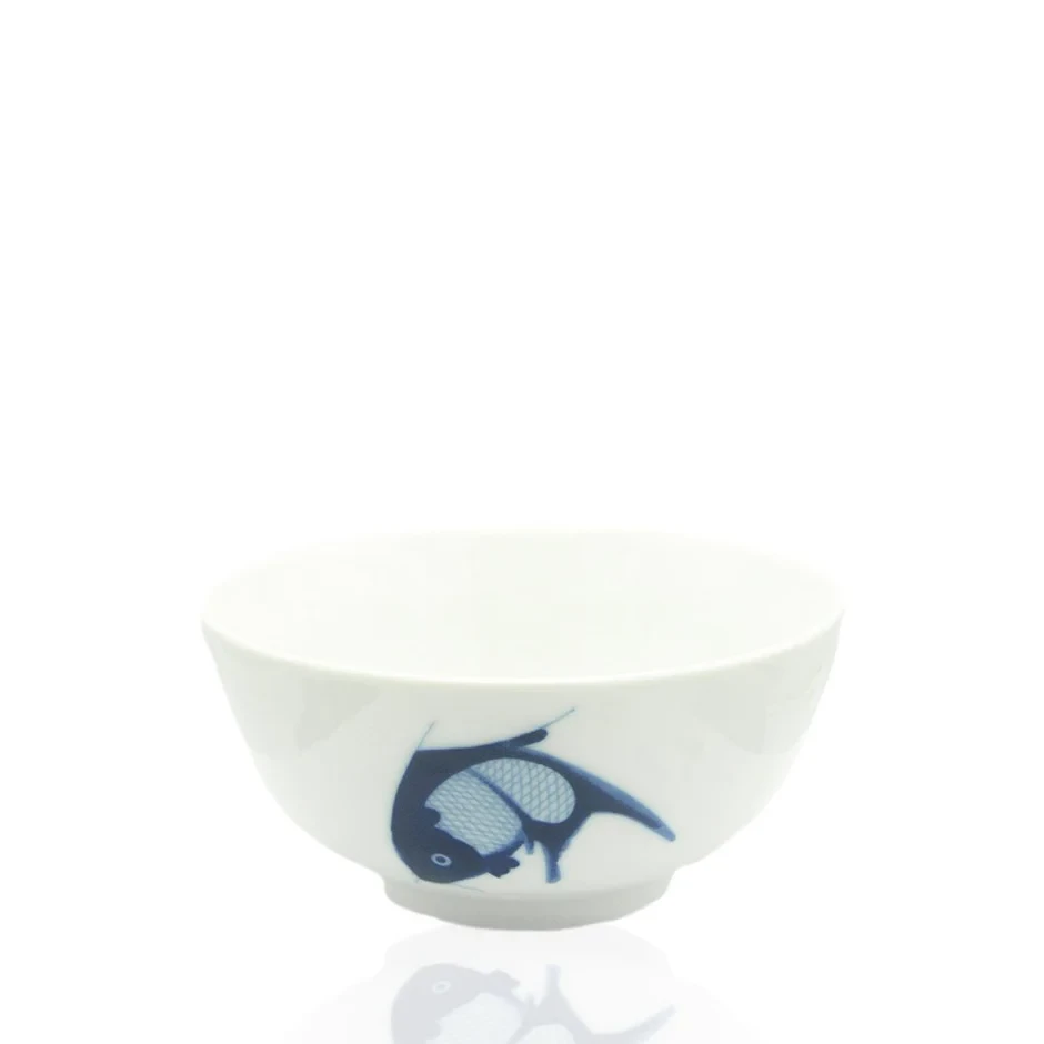 Crockery Bowl Blue Carp 9"