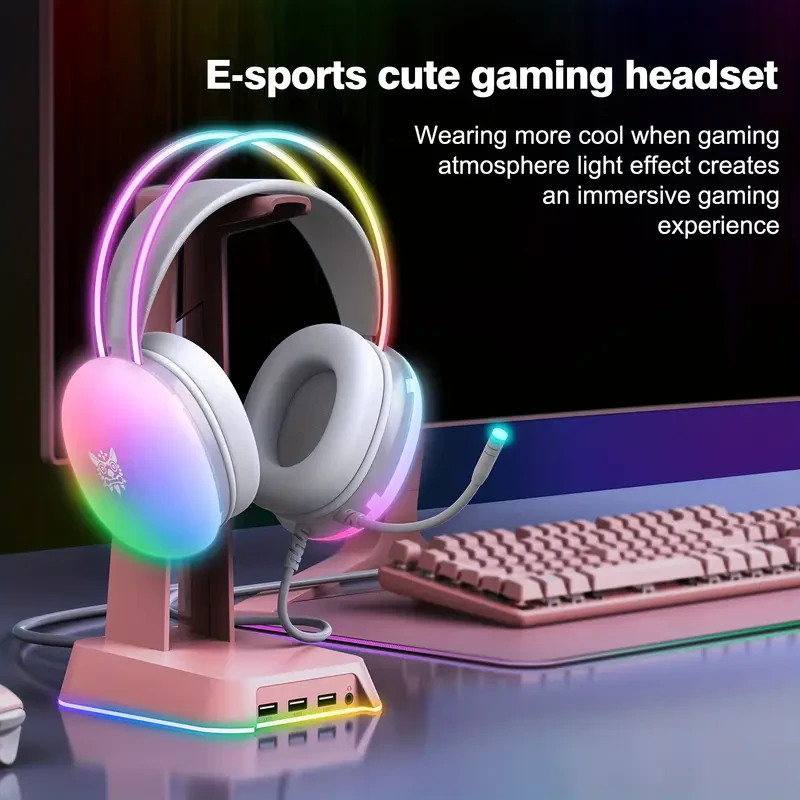 ONIKUMA X25 Gaming Headset RGB LED, 7.1 Surround Sound, Noise-Cancelling Mic (USB Wired)