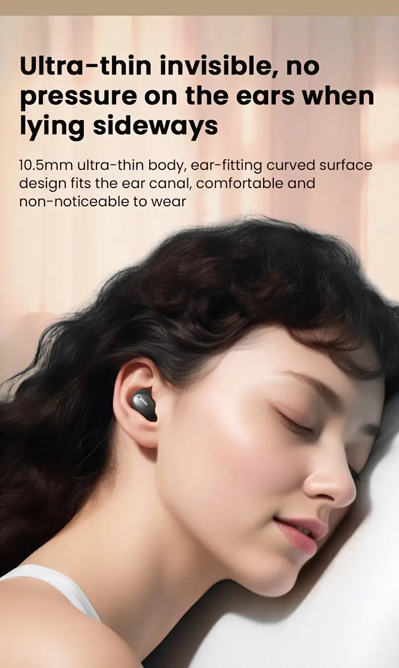 MINISO MS153 Mini Sleeping Earbuds Low-Profile, Cozy Fit with Noise Reduction & Translation Assist