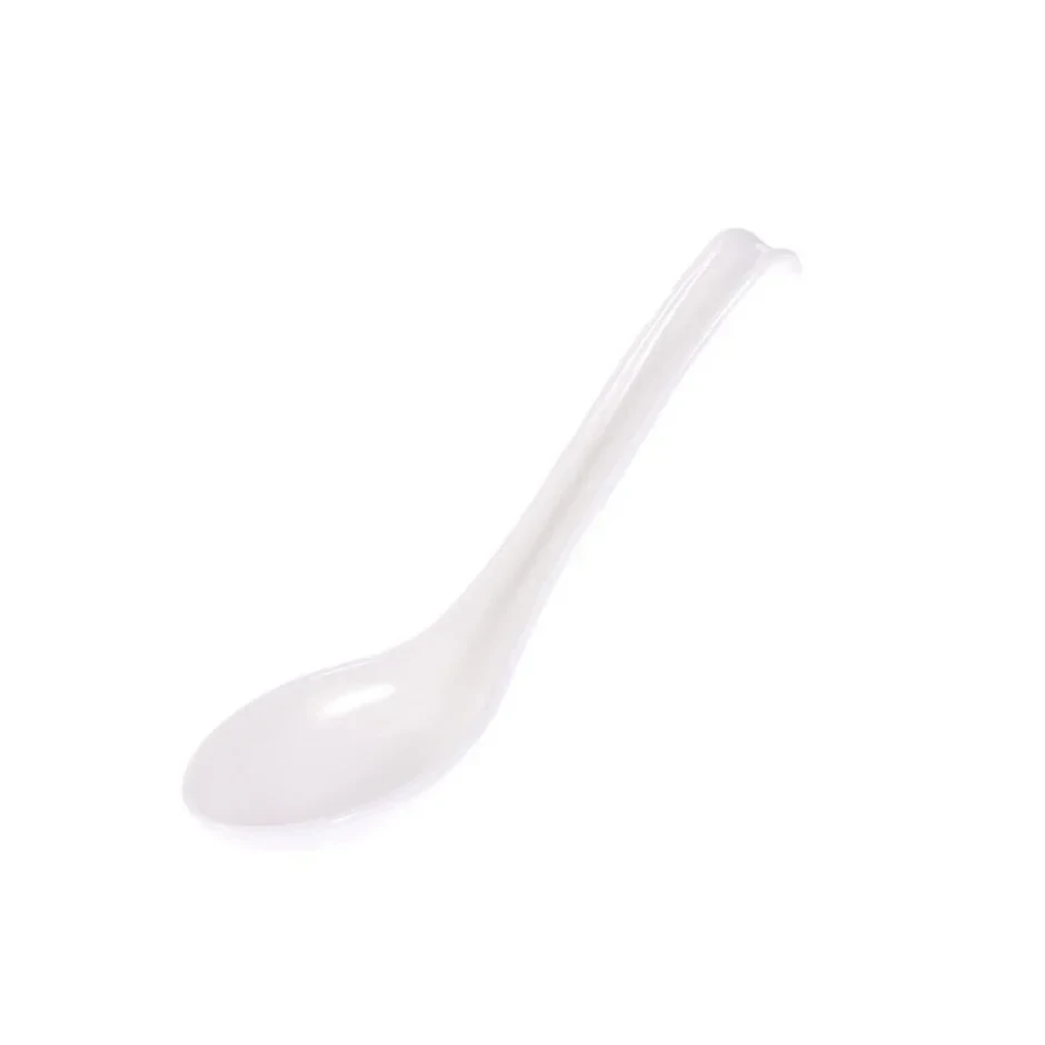 Melamine Soup Spoon with Hook White