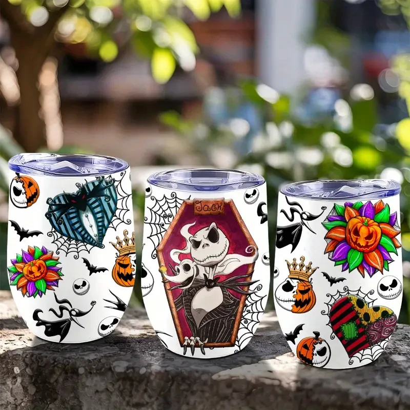 Nightmare Before Christmas Jack Skellington & Sally Stainless Steel Travel Mug Iconic, Insulated & Collectible