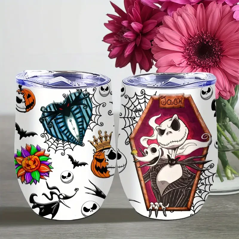 Nightmare Before Christmas Jack Skellington & Sally Stainless Steel Travel Mug Iconic, Insulated & Collectible