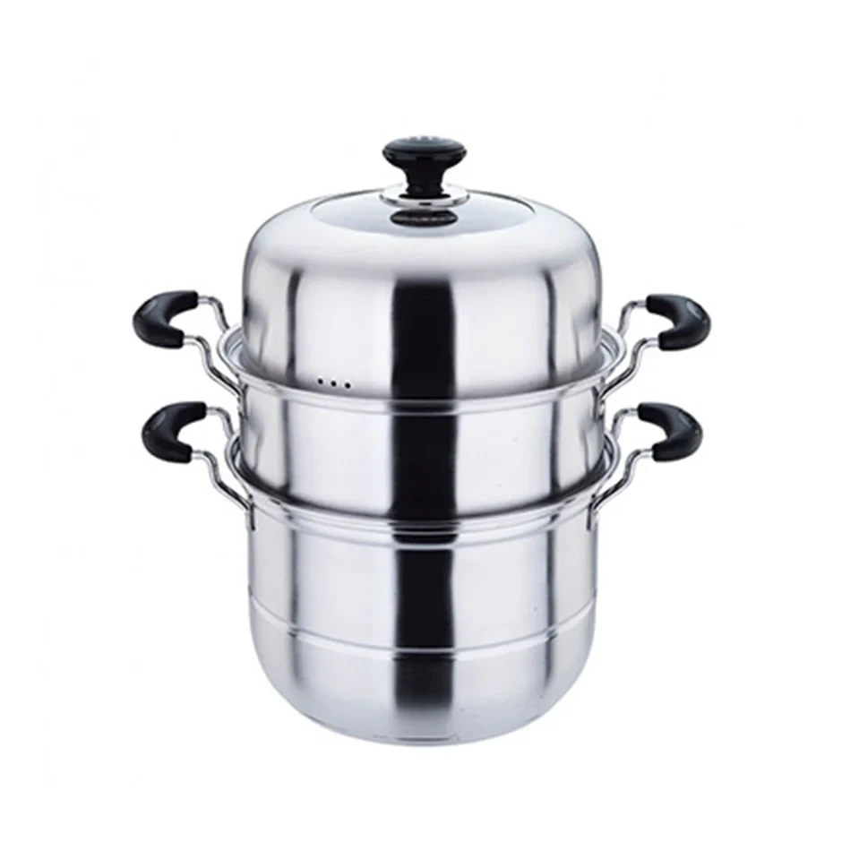 Stainless Steel Steam Pot 3 Tier 34cm
