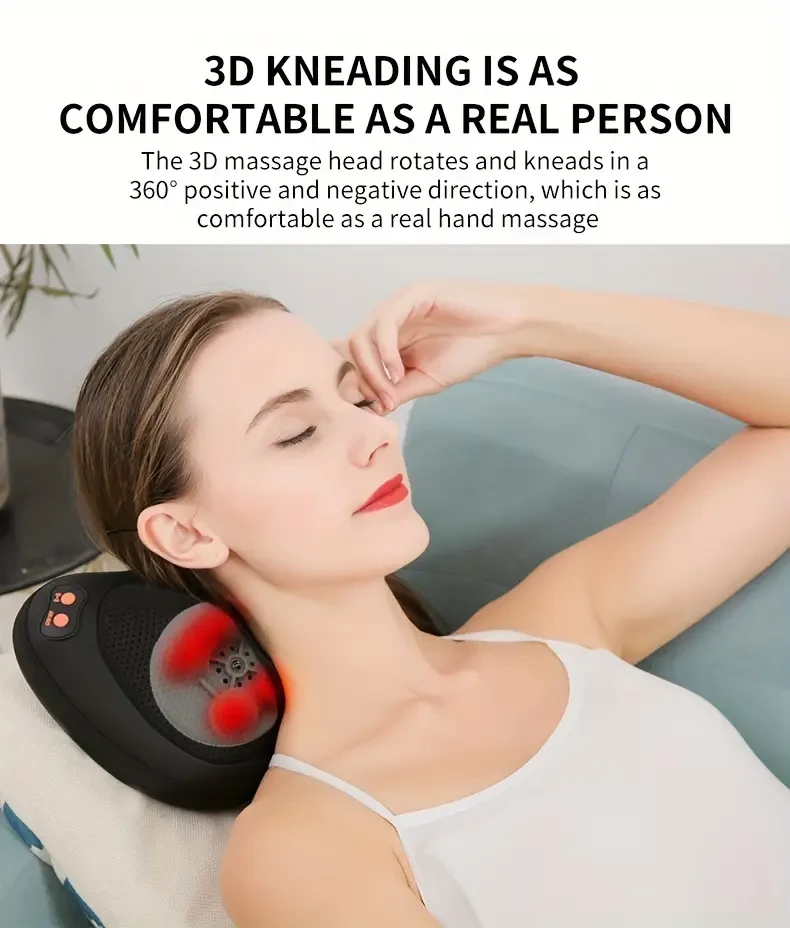 MASSTECK Shiatsu Neck Massager Pillow with Heat Relaxing, Powerful & Therapeutic