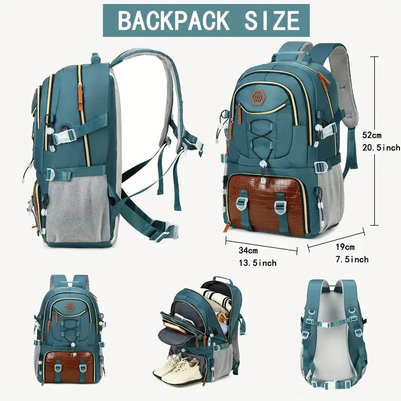 ENOSHI 40L Large Capacity Backpack Heavy-Duty Travel, Hiking, and Camping Backpack with Laptop & Shoe Compartments