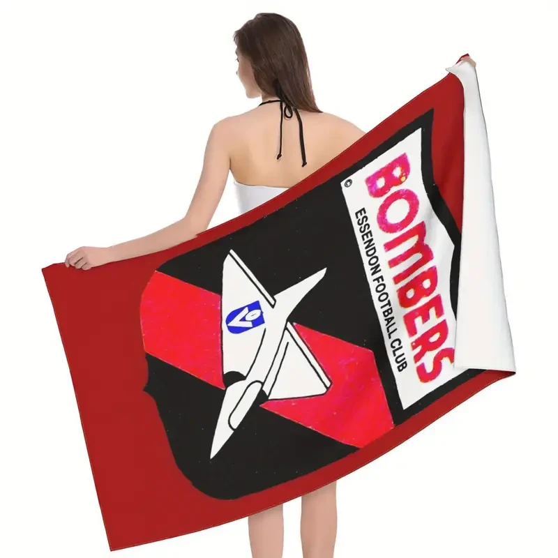 Essendon Bombers Design Beach Towel Soft Microfiber Towel for Yoga, Travel, and Beach Use