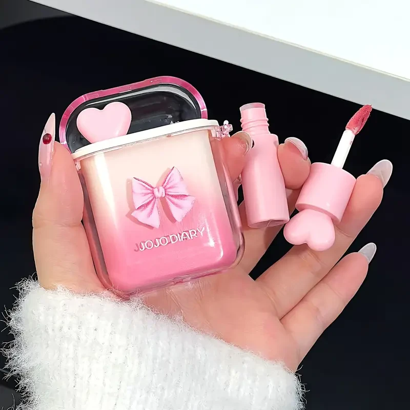 JOJO DIARY Sweetheart Lip Gloss Set  Mirror Gloss with Long-Lasting Color and Matte Finish