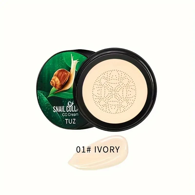 1pc Snail Collagen CC Cream  Long-Lasting, Waterproof Foundation with Moisturizing Effect for All Skin Types