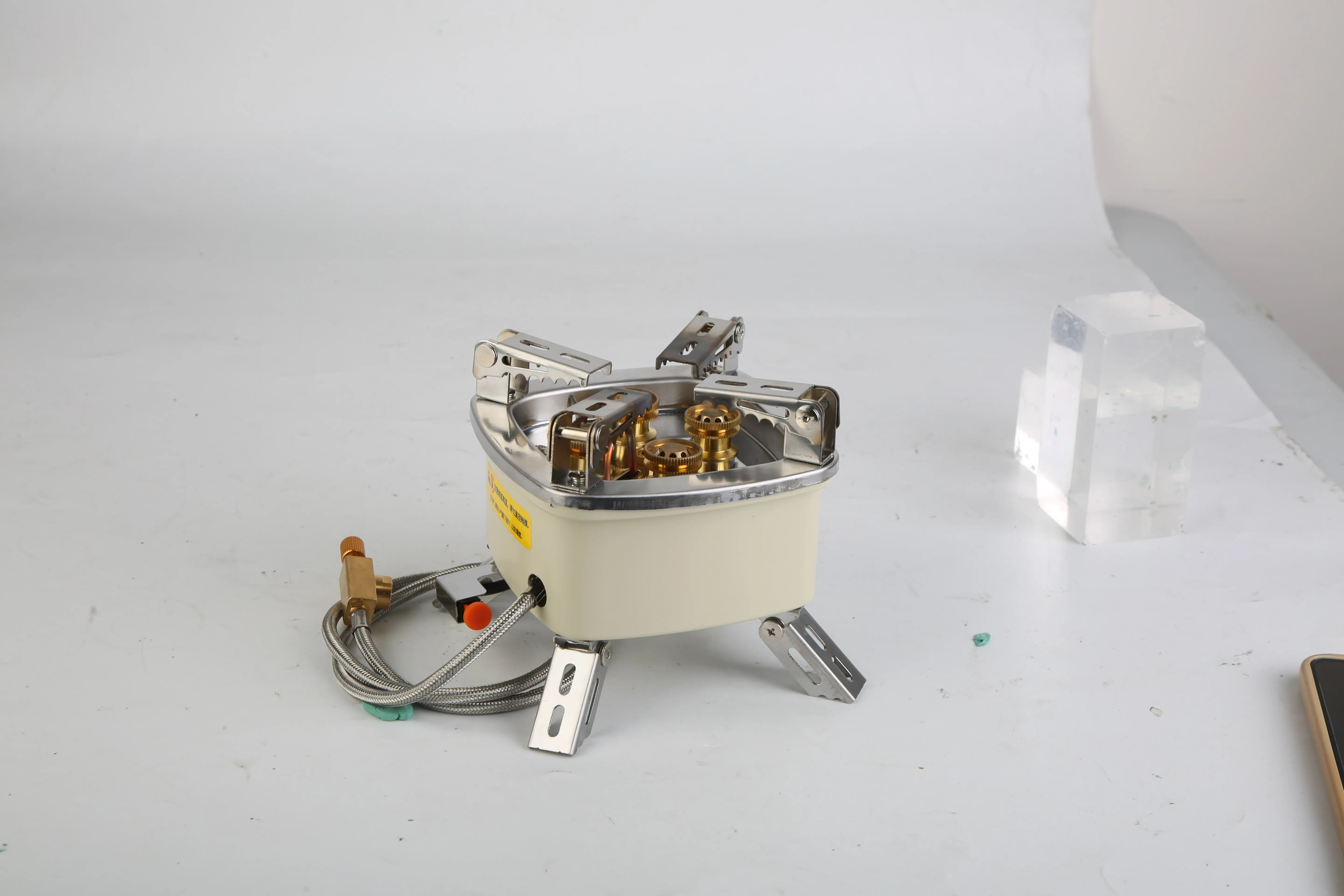 13000W Portable Windproof Camping Stove Five-head Gas Cooking Burner With Piezo Ignition Stepless Flame Control Fit For ISO-butane, Propane, Butane Fuel Tank For Backpacking Picnic Outdoor Cooking