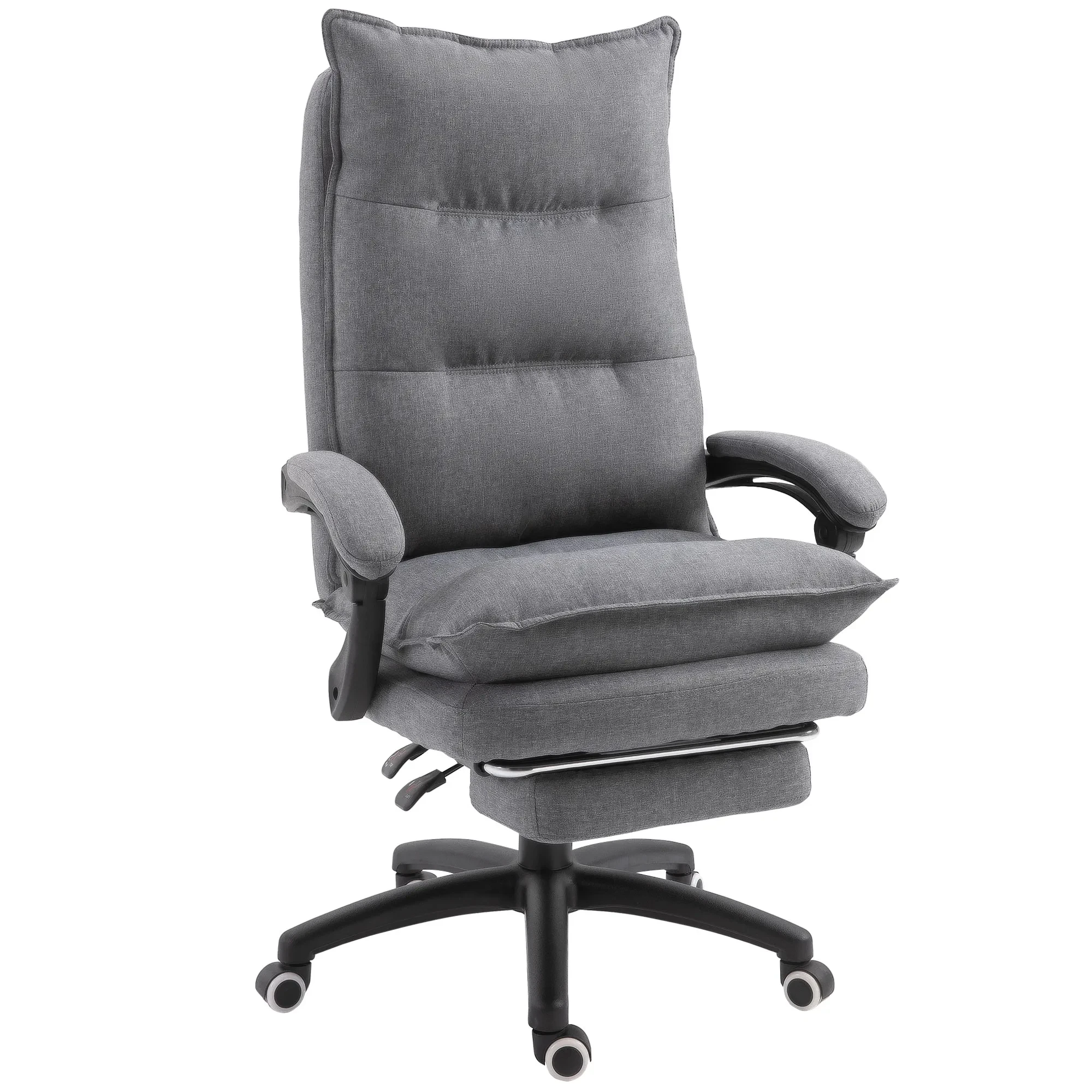 Vinsetto Executive Office Chair, 360 Swivel, Adjustable Recliner With Retractable Footrest, Gray