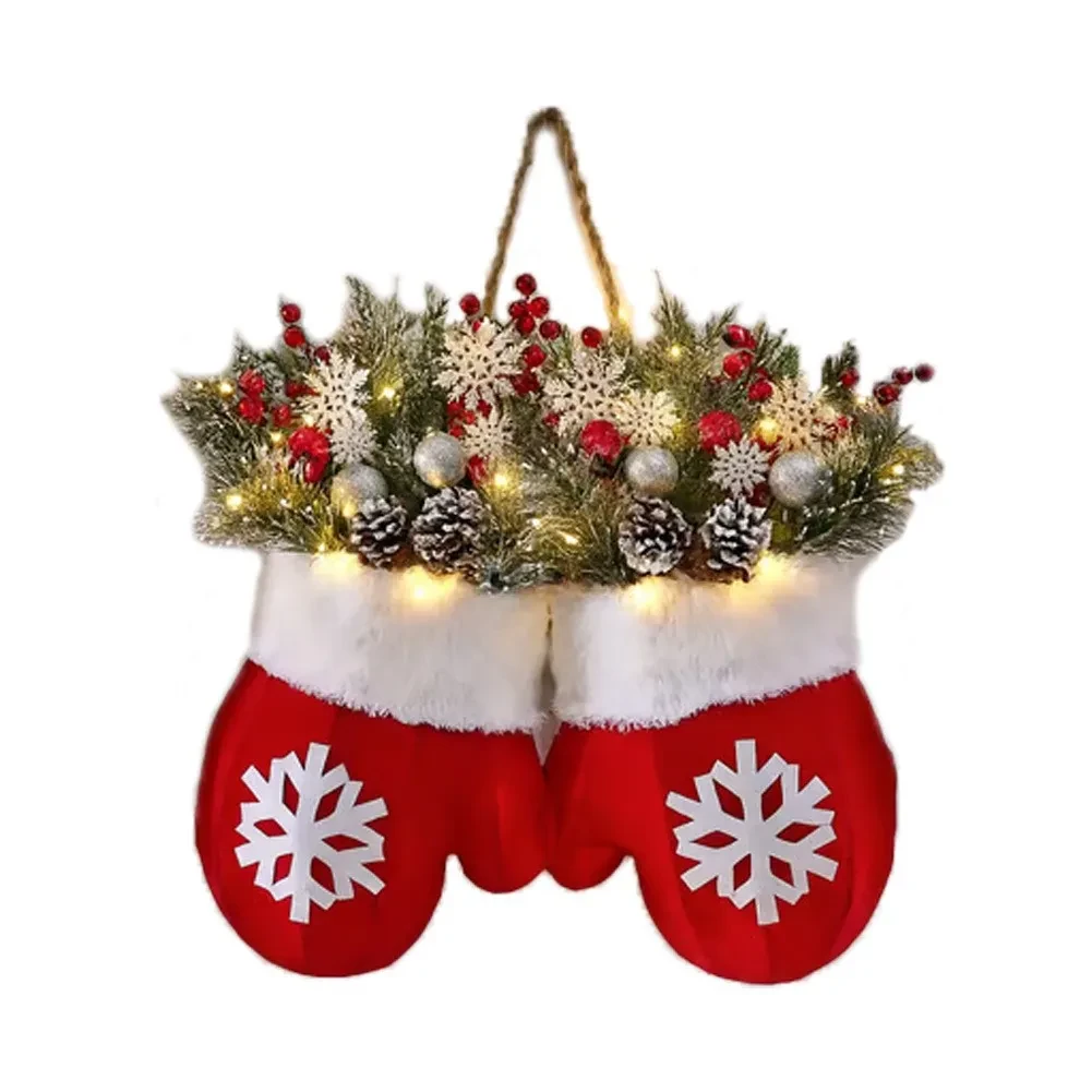 Glittering Christmas Gloves Wreath Christmas Wreath
