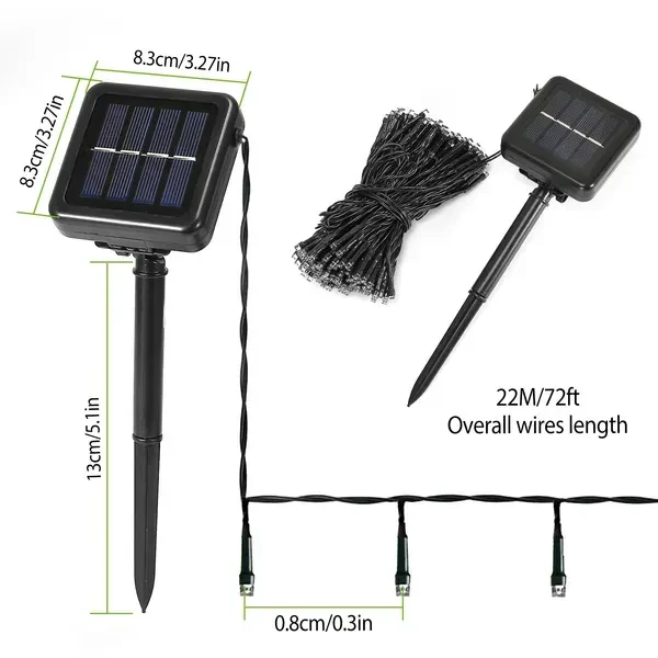 Solar String Lights LED Solar Power Fairy String Light 22M
