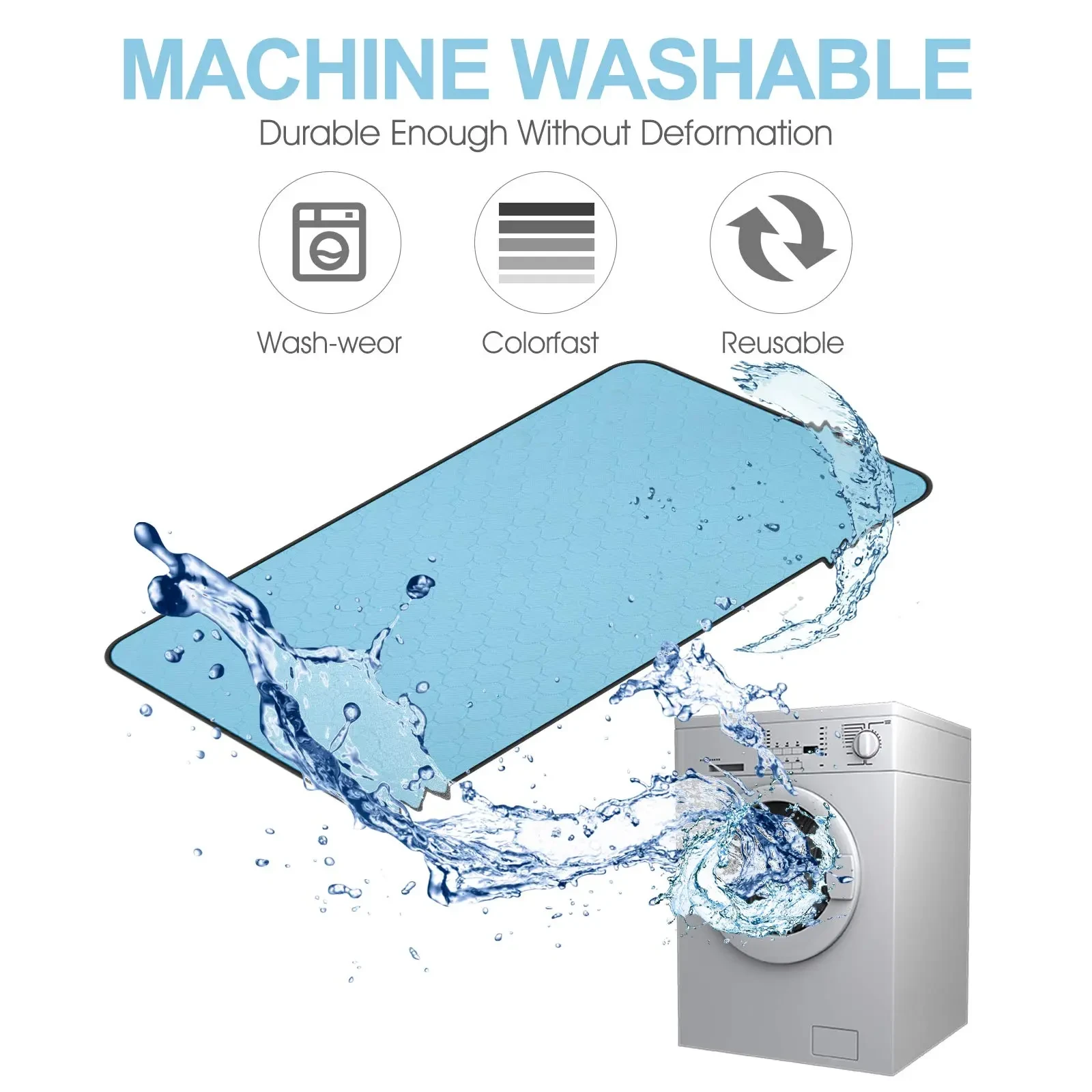 Washable Dog Urine Pad, Waterproof Toilet Training Mat For Dogs, 89.5 X 59.2 Cm - 34.5 In X 23 In, Washable Urine Pad Non-Slip Diaper Pad, For Puppies And Cats, 2 Packs
