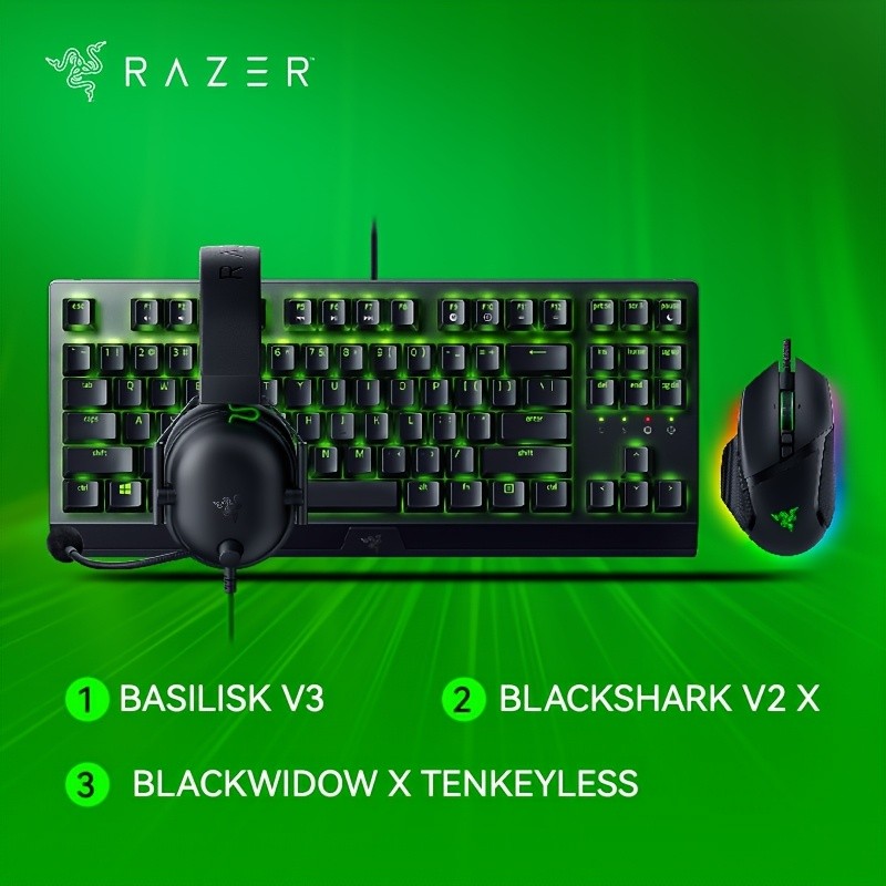 Lucky Bag Razer Basilisk V3 + Razer BlackShark V2 X + Razer BlackWidow X Tenkeyless