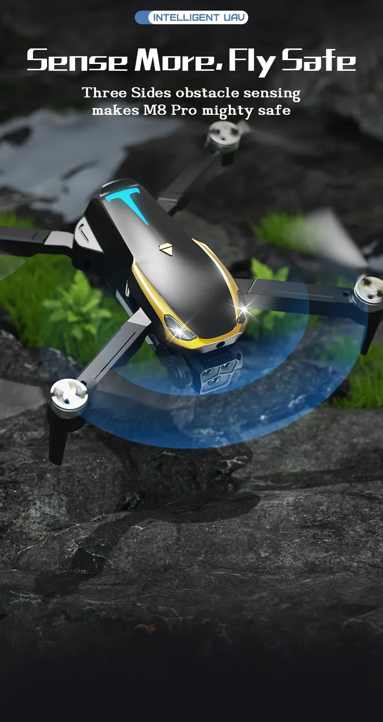 M8 Pro Drone Quadcopter Remote Control Handle Four Axis HD 6K Photography UAV Altitude Fixation Helicopter Toys