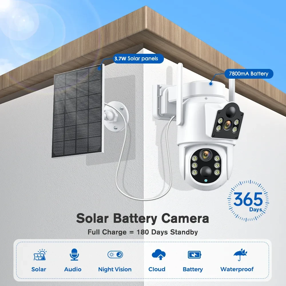 Outdoor Solar Home HD Wireless Wifi Network Plug-in-free Monitor