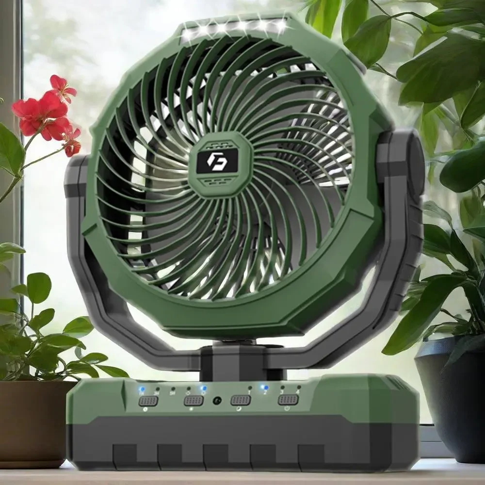 24000mAh Camping Fan Rechargeable Battery Operated Fan 4 Speed USB Fan