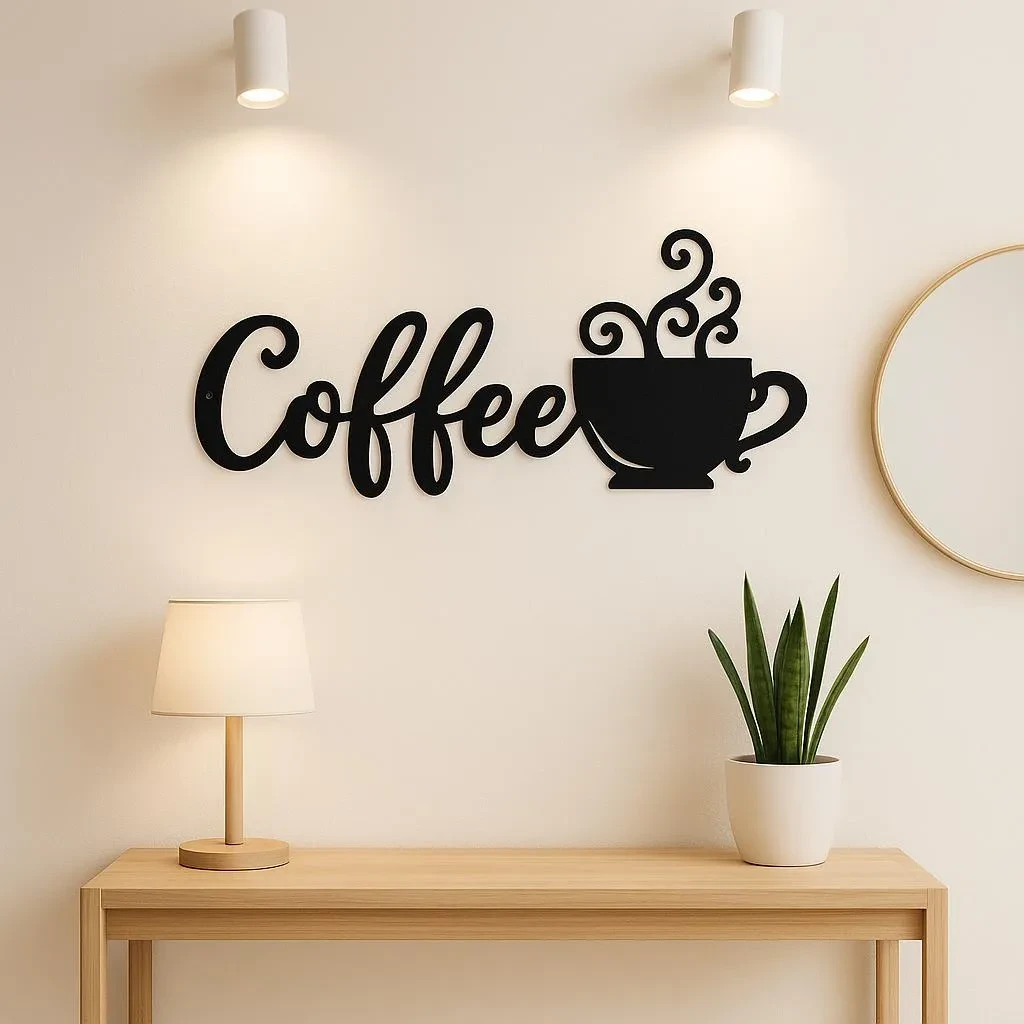 Coffee Metal Wall Decor Sign,Iron Art Silhouette Mug,Upgrade Your Wall Aesthetic