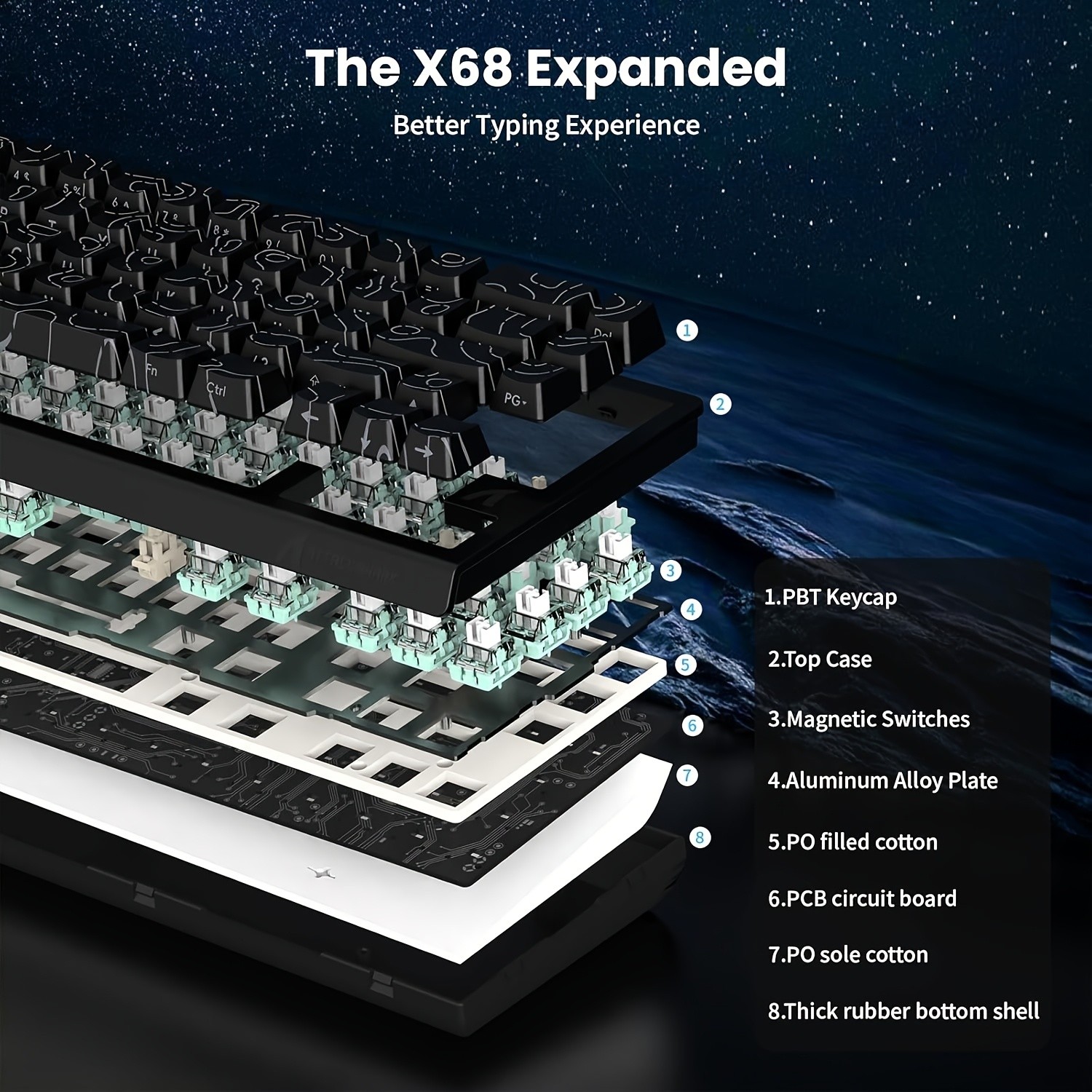 ATTACK SHARK X68HE Magnetic Gaming Keyboard