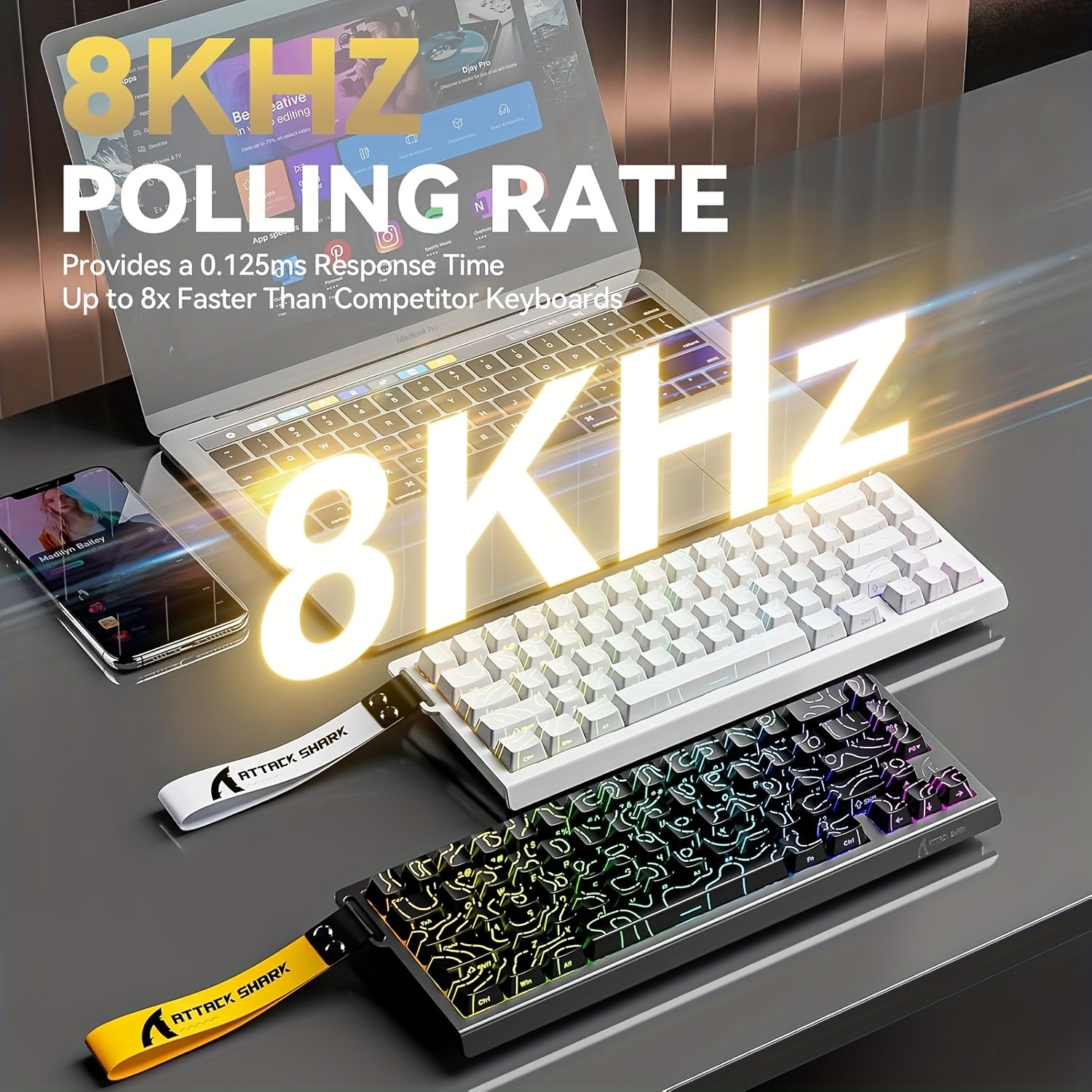 ATTACK SHARK X68 HE 8000 Hz Rapid Trigger Gaming Keyboard