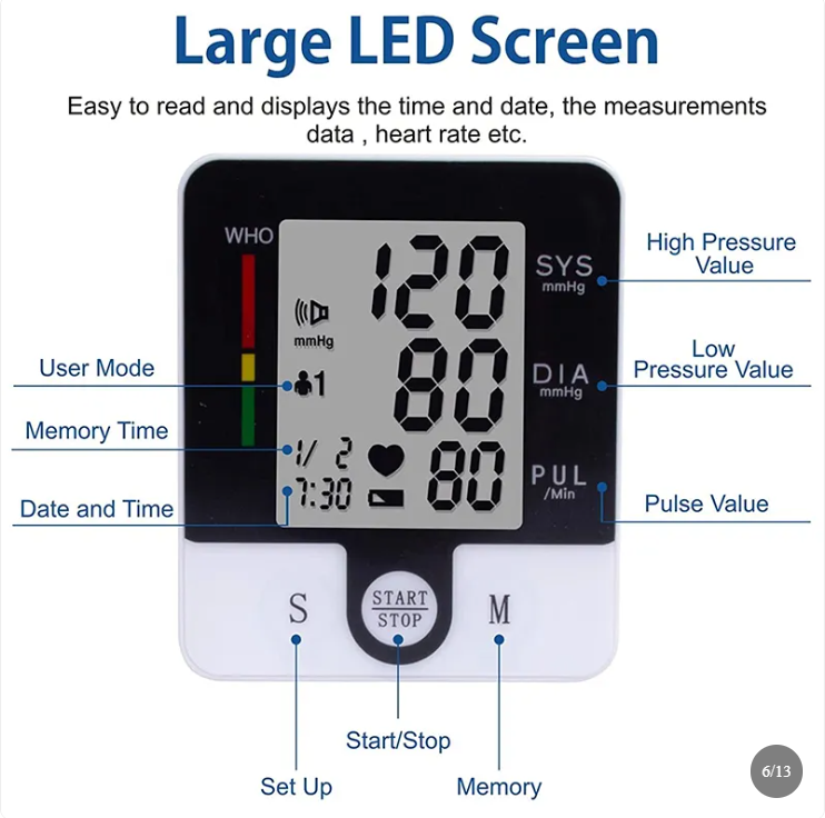 Home-use Arm-type Automatic High-precision Battery Sphygmomanometer