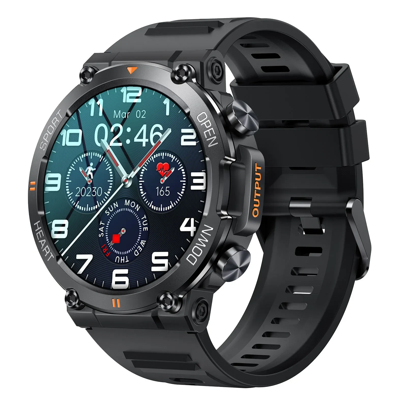 SENBONO Men Smart Watch Round Big Screen Wireless Dial Answer Call Fitness Tracker Outdoor Sports Smartwatch