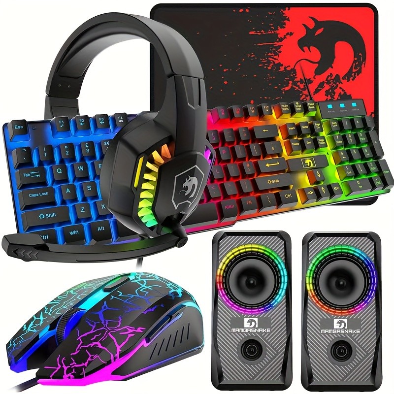 Wired Gaming Keyboard and Mouse Combo 5-in-1 Set