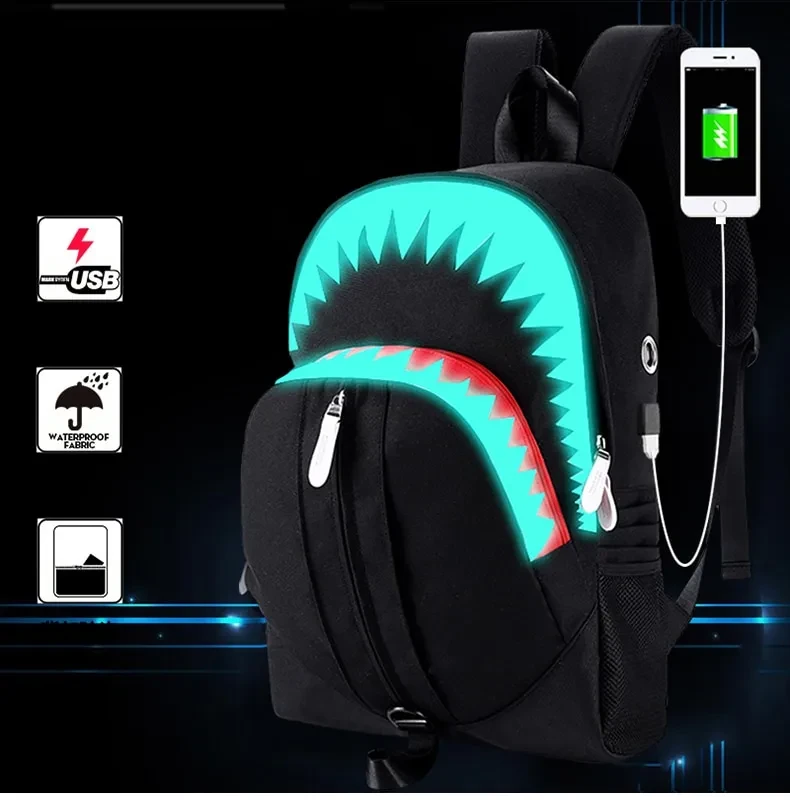 Luminous Shark USB Function Backpack