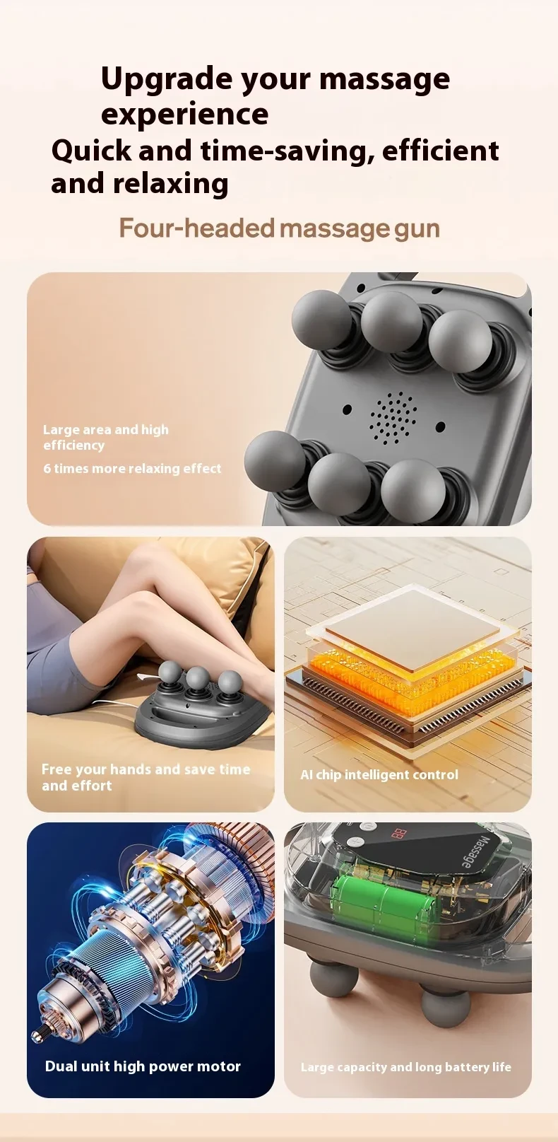 Strong Vibration Of Waist And Back Muscle Relaxation Charging Digital Display Massage Gun