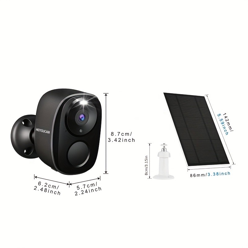 HEIYOUCAM Outdoor Security Camera with Solar Power