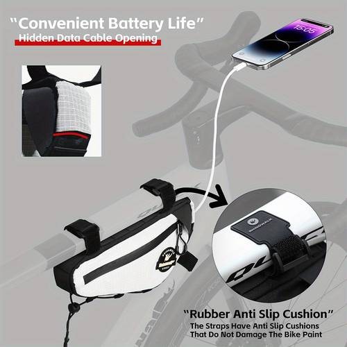 Rhinowalk Bike Frame Bag Bicycle Front Triangle Phone Storage Bag Travel Urban Bikepacking Cycling for MTB Road Gravel Bike