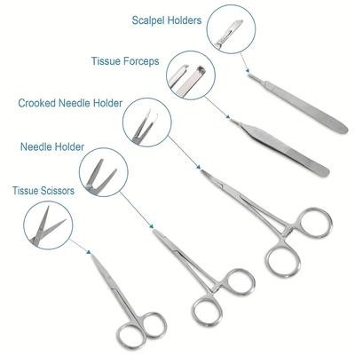 HOMEFISH Complete Suture Practice Kit for Dental Training 11pcs with Large Silicone Pad, Pre-Cut Wounds, Suture Tools, and Durable Red Case