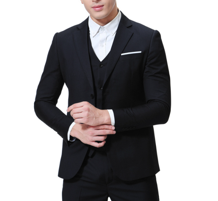 Mens Solid Colour Casual Business-Casual Three-Piece Suit  Timeless Simplicity, Modern Style