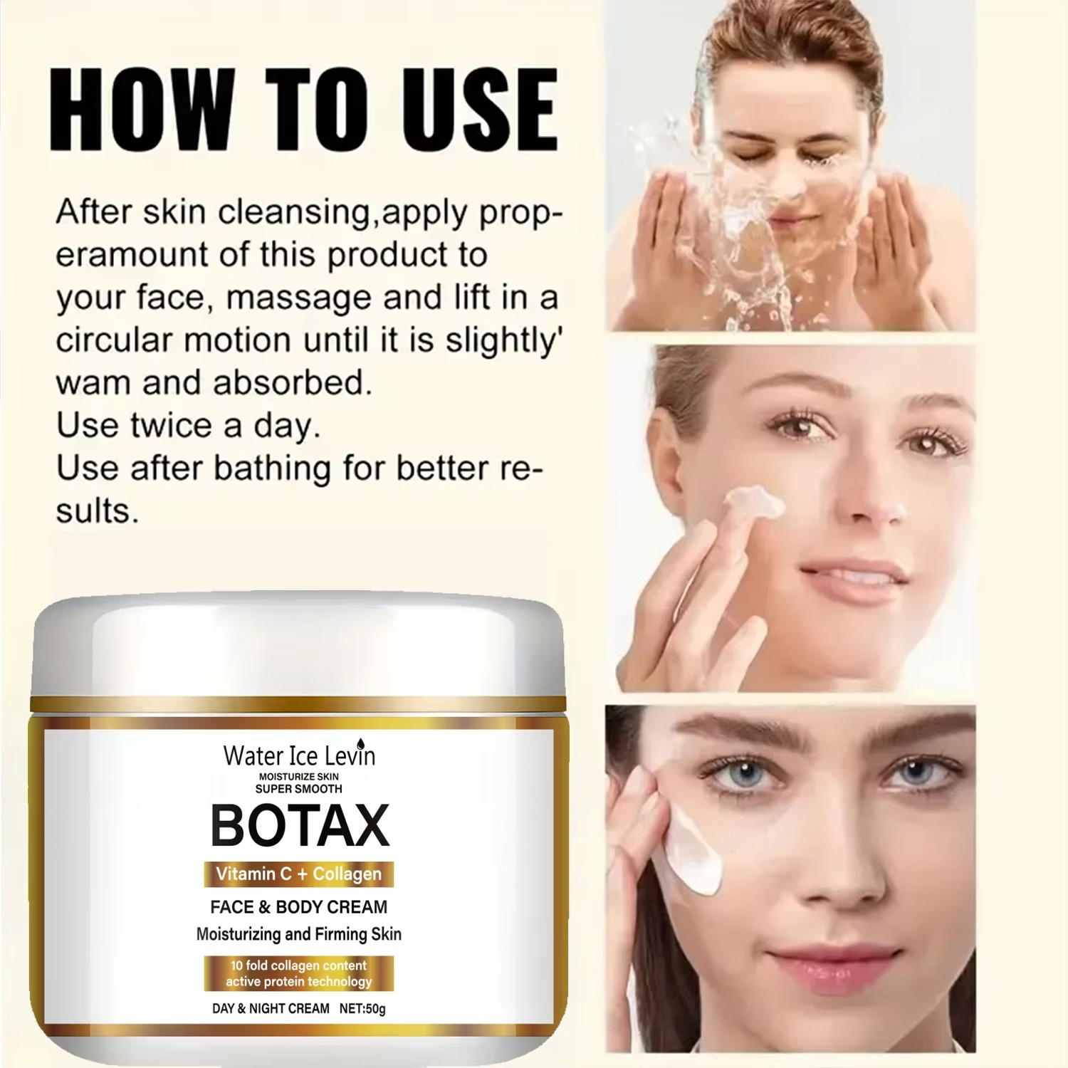 Sensitive Skin Niacinamide Collagen Cream - Deeply Nourishing & Hydrating Vitamin C Moisturizer