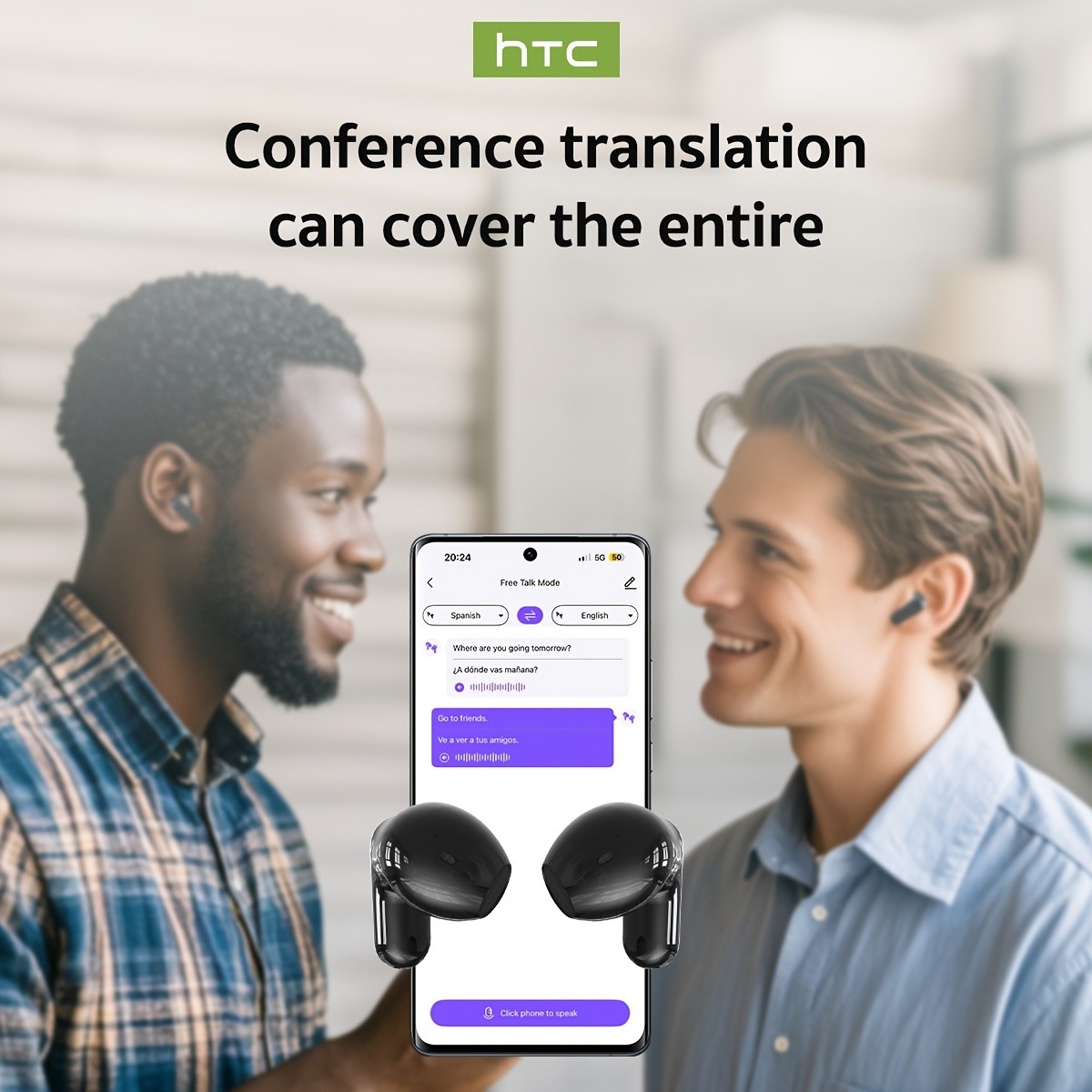 HTC NE20 AI Wireless Translation Headphones