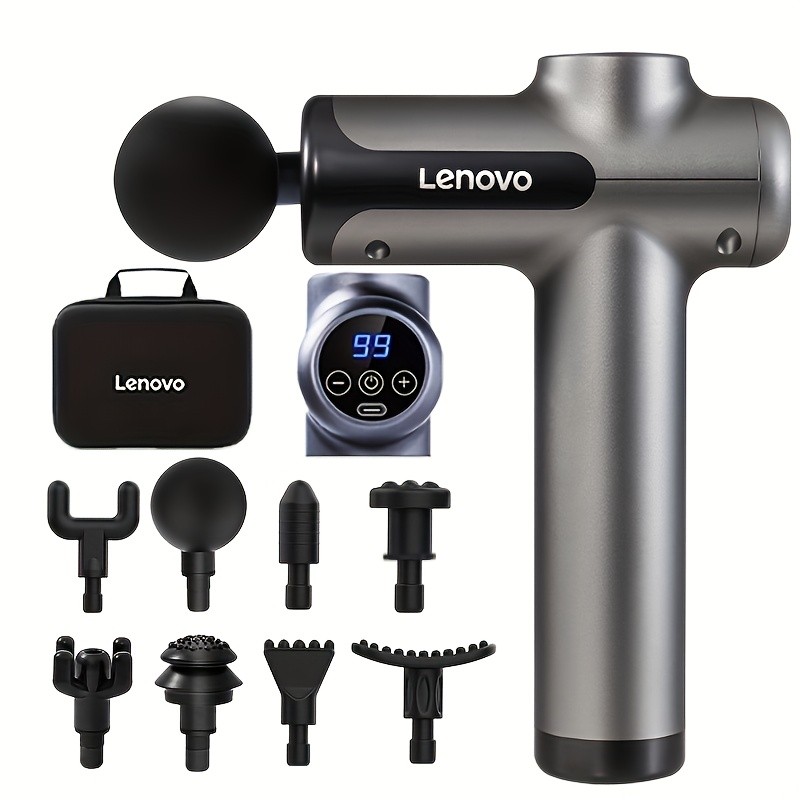 Massage Gun  Quiet Percussion, 8 Heads, USB Rechargeable, Ideal for Back, Legs & Buttocks