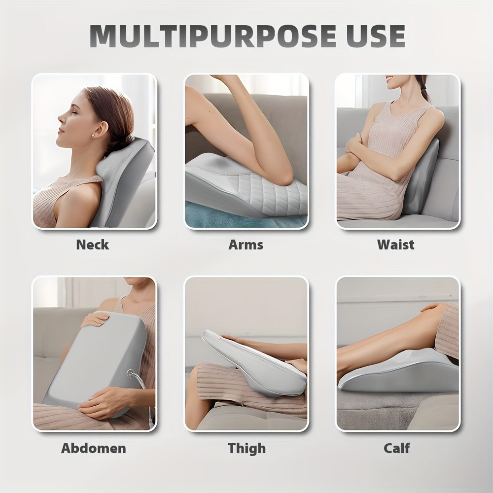 Back Massager with Heat 3D Kneading Massage Pillow for Neck, Back, Shoulder, and Legs