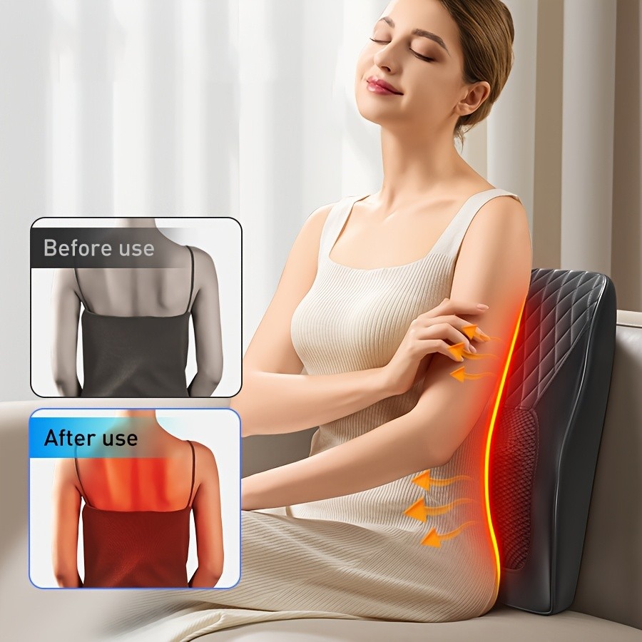 Back Massager with Heat 3D Kneading Massage Pillow for Neck, Back, Shoulder, and Legs