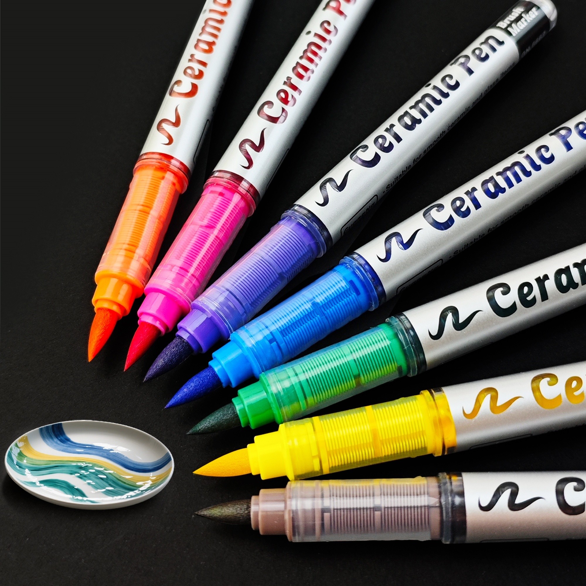 GUANGNA 12-Color Soft Brush Head Acrylic Marker Pen Set