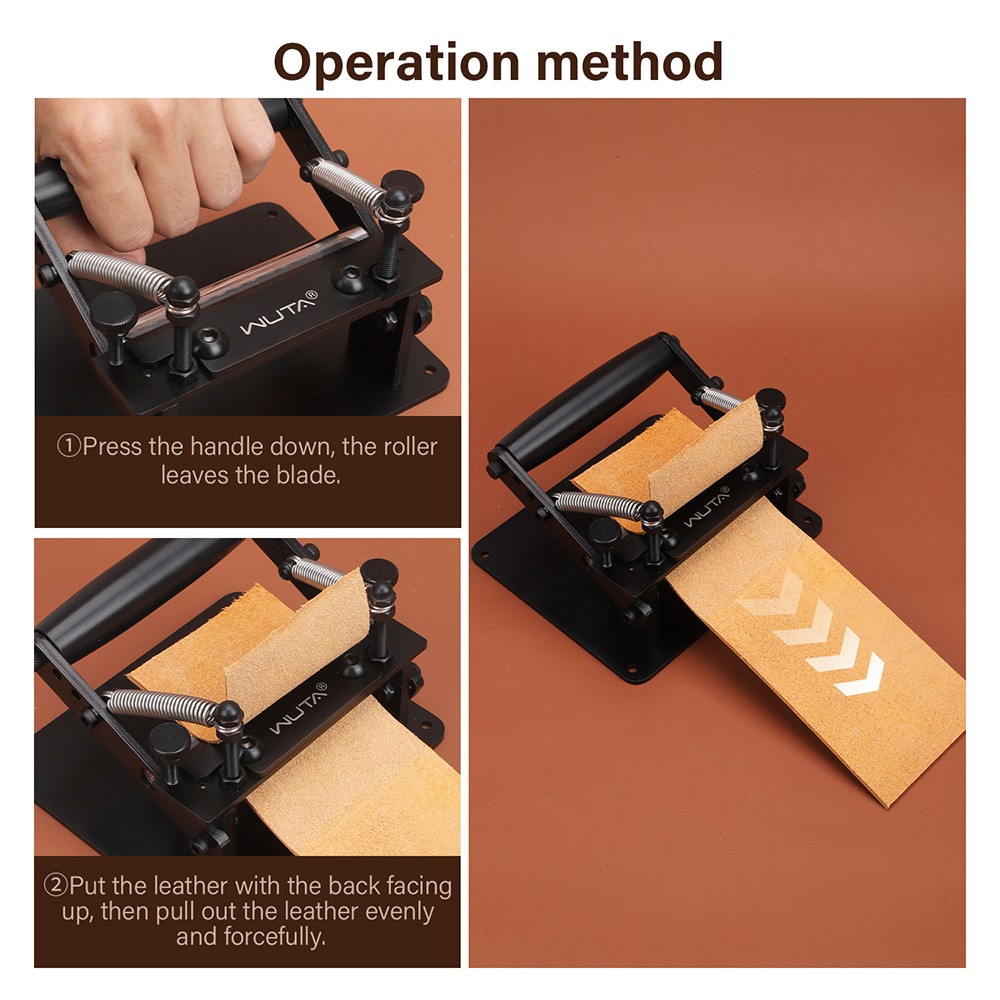 WUTA Stainless Steel Manual Faux Leather Skiving Machine