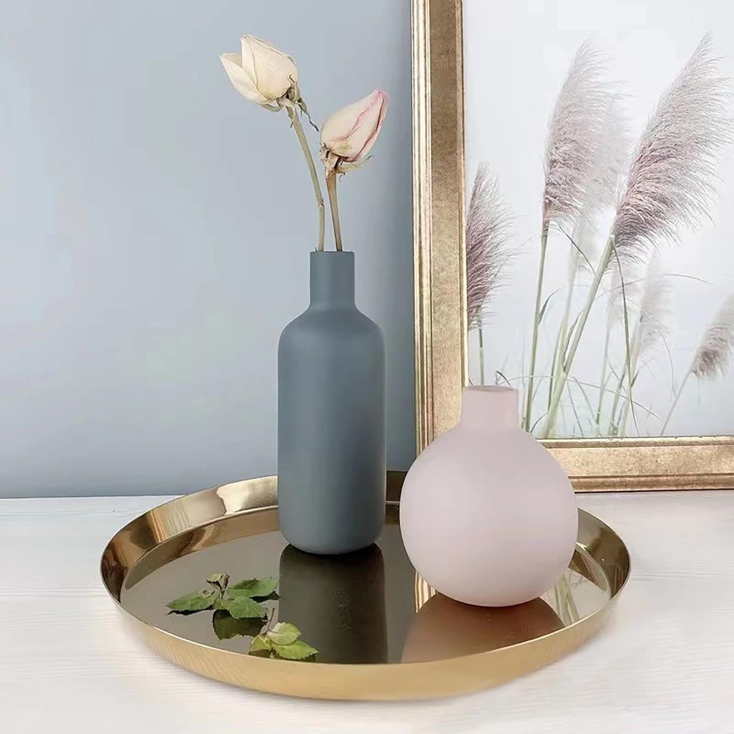 JABUKOSU Set of 3 Neutral Small Ceramic Vases