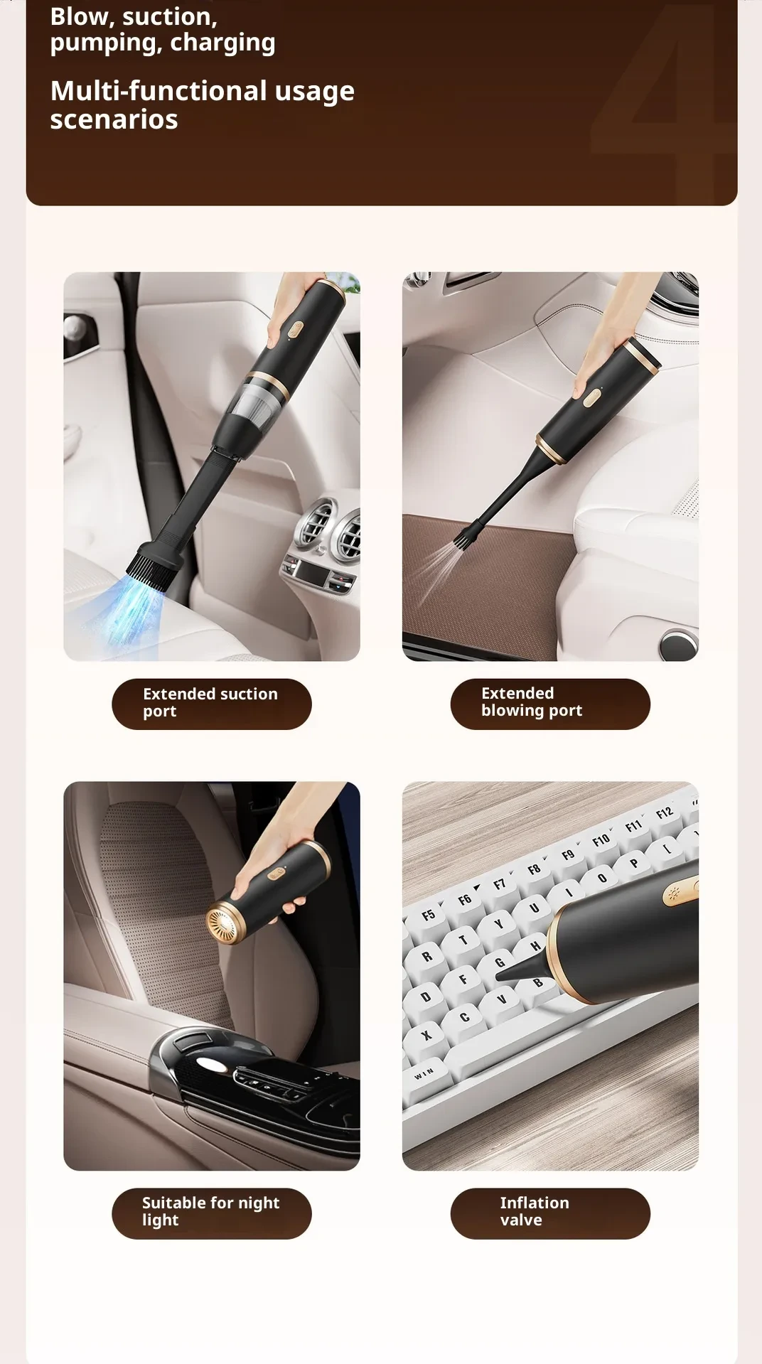 Car Handheld Vacuum Cleaner Suction And Blowing Integrated High Power Dust Cleaner