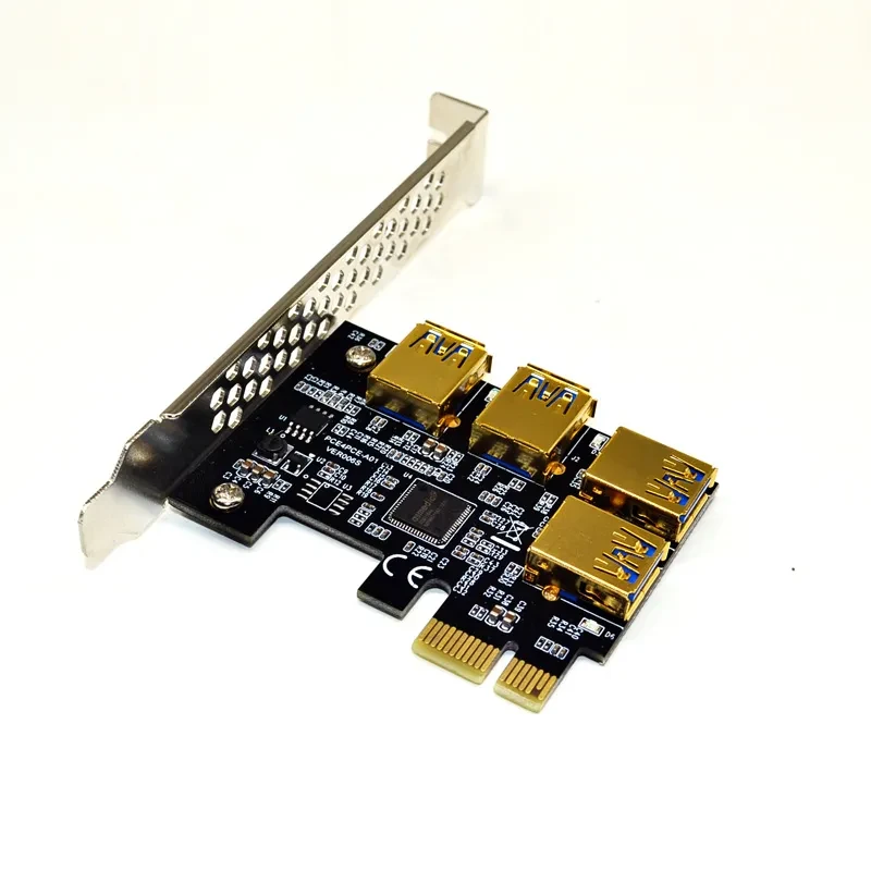 PCI E To PCIE Adapter Card 1 To 4 X1 To 4 PCI E Graphics Slot Adapter Card